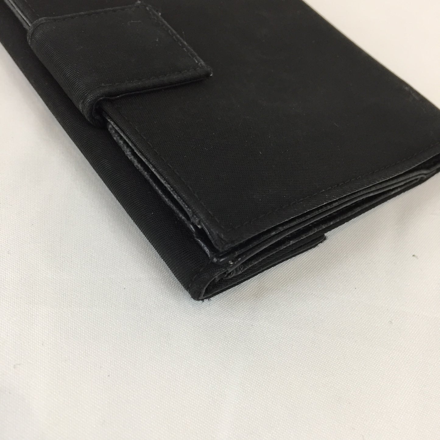 Prada Black Nylon Leather Bifold Wallet Sku# 79700