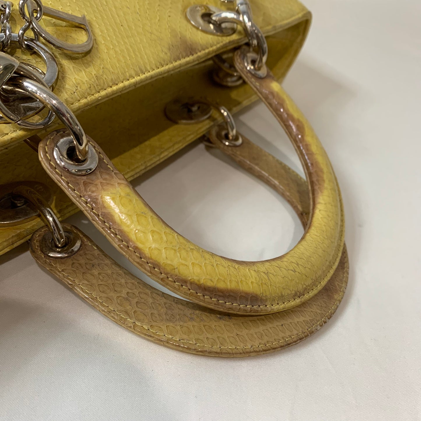 Dior Lady Bag Yellow Python Skin Leather Sku# 44452
