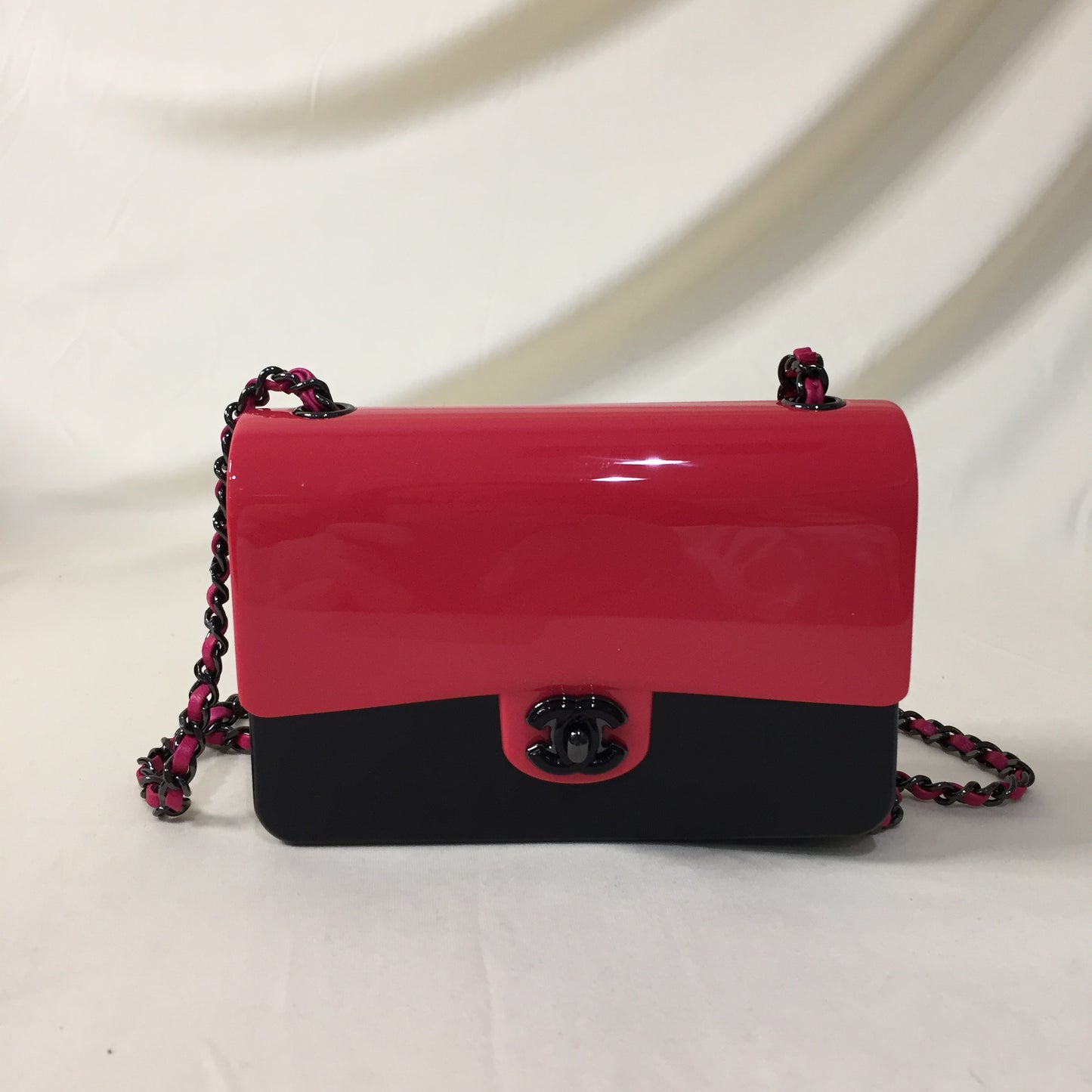 Chanel Black Pink Polymetacryleate Mini Flap Bag Sku# 57450